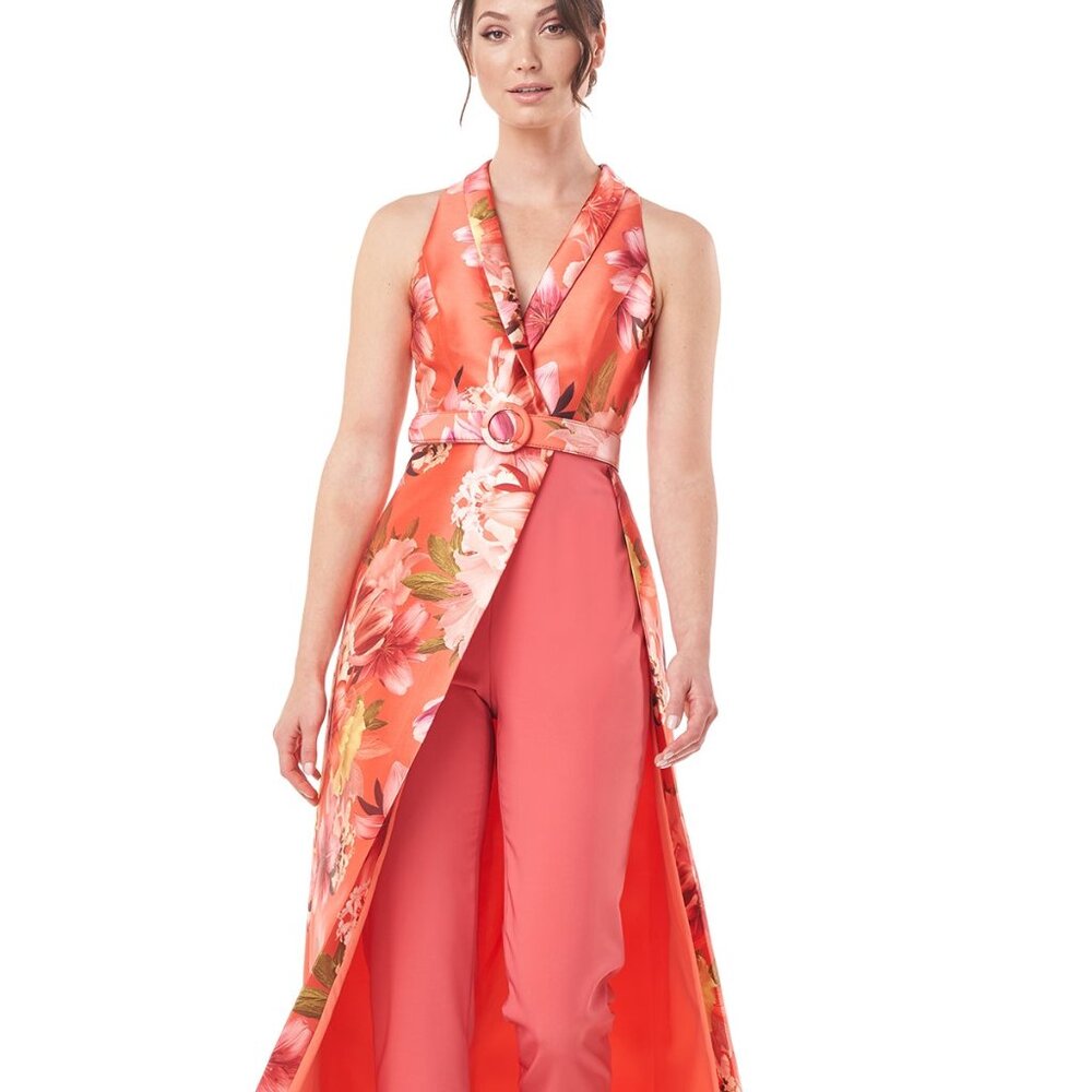 Kay Unger Floral/Coral Pantsuit
